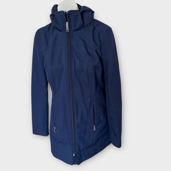 ANDREW MARC WOMEN WATER REPELLENT NAVY BLUE HOODED WARM JACKET SIZE XS - Picture 2 of 10